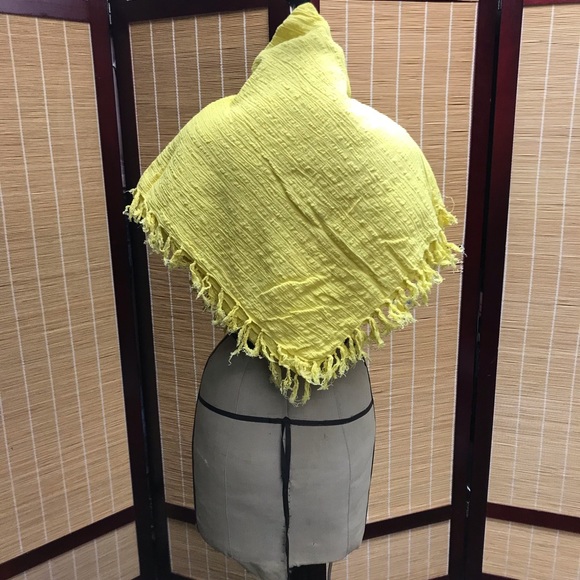 Bop Basics, Canary Yellow Fringed Scarf - Picture 2 of 6